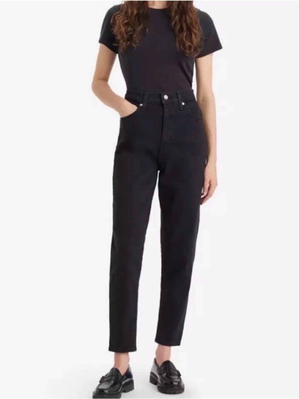 NWT Levi's 90s Mom Jeans in Black, High Rise Tapered Leg, Women's 31